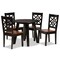 Baxton Studio Rava Modern and Contemporary Two-Tone Dark Brown and Walnut Brown Finished Wood 5-Piece Dining Set 179-11389-10896-Zoro - alternate 1